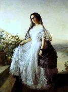 Francois Auguste Biard Portrait of a Woman painting